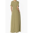 thumbnail image 2 of TheMogan Women's S~3X Soft Jersey Oversized V-Neck Short Sleeve Maxi Dress W Pocket, 2 of 6