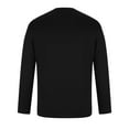 thumbnail image 3 of Wyobmus Mens Cotton Crewneck Tshirt Loose Fit Ribbed Pullover Solid Long Sleeve Closed Cuff Sweatshirts Black, 3 of 5