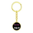 thumbnail image 4 of Thai Lilac Cat Mom Keychain Stainless Steel or 18k Gold Circle Pendant, 4 of 16
