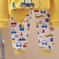 thumbnail image 4 of Gibobby Toddler Boys Pajamas Boy Clothing Sets Cartoon Print Fall Winter Long Sleeve Top Pants Pajamas 2 Pc Loungewear For 12 Months 2t 3t 4t 5t Boy Pjs Set Kid Sleepwear,Yellow,Size 2-3 Years, 4 of 7