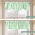 thumbnail image 5 of Green Grid Tie Up Valance Curtains for Windows, Kitchen Curtains Window Treatments, Checkered Plaid Gingham Lattice Trellis Print Short Window Shades Valances for Bedroom Bathroom Cafe 42"x18", 5 of 8