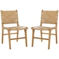 thumbnail image 3 of Safavieh Cassaphina Woven Leather Dining Chair in Tan / Natural, 3 of 11