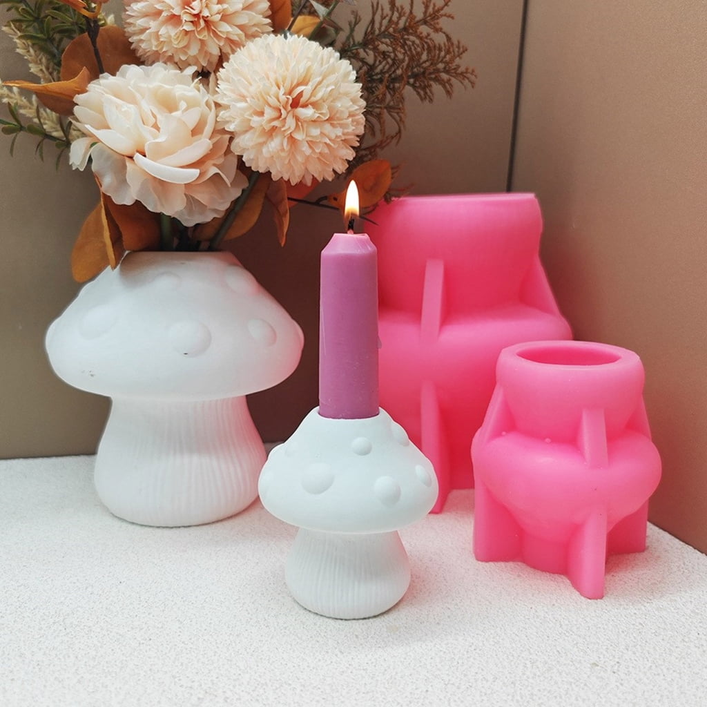 lanema Silicone Vase Moulds Silicone Planter Molds Mushroom Shape Crafting Molds Candle Holder Moulds Suitable for Flower Vase