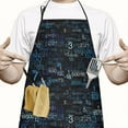 thumbnail image 2 of Math Equations Number Patterns Blue Pattern Apron-Garden Aprons for Women with Pockets-Cotton Linen Waterproof Kitchen Cooking Gardening Aprons Adjustable for Kitchen,Cooking,BBQ and Salon 33x27 Inch, 2 of 7