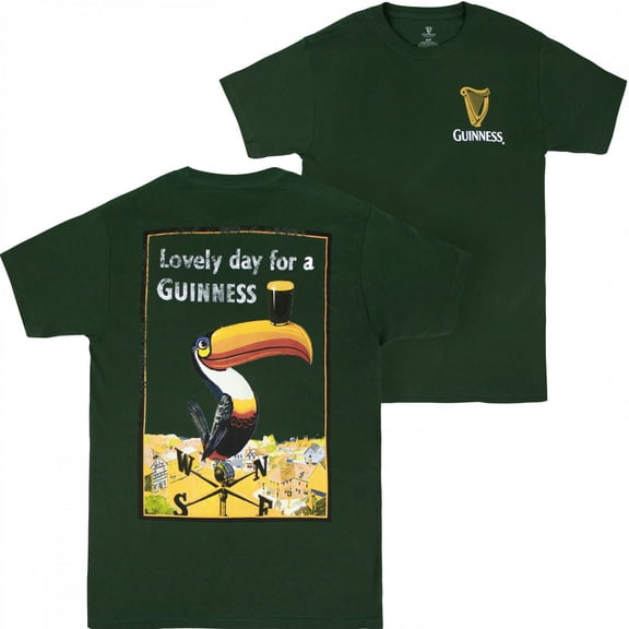Guinness - Lovely Day for a Guinness Toucan Front and Back T-Shirt-3XLarge