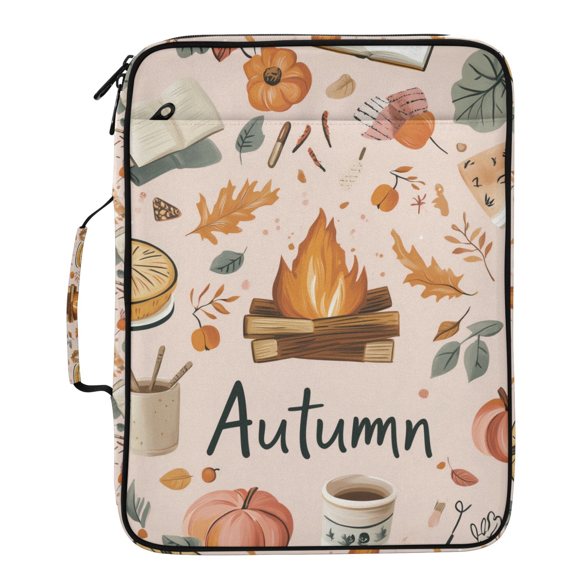 FORMRS Accordion File Folder A4 Size 7-Pocket Expanding Document Organizer Bag with 3 Ring Binder, Campfire Pattern