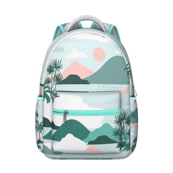 Student Laptop Daypack with Hawaii Tropical Wind Palm Leaves: Perfect Gift, Durable Lightweight Backpack for High School, College, Large Capacity Campus Commute