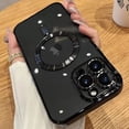 thumbnail image 1 of For Magsafe Fashion Plating Lens Protector Case For iPhone 11 12 13 14 15 Pro Max Plus Silicone Wireless Magnetic Charging Cover ZR, 1 of 7