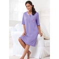 thumbnail image 5 of Dreams & Co. Plus Size Satin Trim Cotton Sleepshirt, 5 of 6