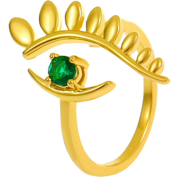 Anillo de mal de ojo, anillo de circón, anillo de dedo de moda, anillo elegante, joyería para mujeres