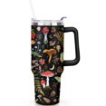 thumbnail image 2 of 40oz Colorful Botanical Mushroom Stainless Steel Flip Straw Tumbler Spill Proof Travel Cup Double Wall Vacuum Insulated Coffee Mug with Top Handle, 2 of 6
