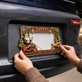 thumbnail image 2 of Fmbmuo Christmas License Plate Frame, Metal Car Tag Holder with Santa Snowman Reindeer, Rustproof Aluminum License Plate Cover for Men Women Cars, 2 of 4