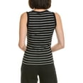 thumbnail image 2 of PERFECTWHITETEE womens  Rib Stripe U-Neck Tank, s, Black, 2 of 3