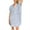 Blue-02, variant on STETMN Women Summer Plus Size Dresses V Neck Short Sleeve Striped Casual Empire Waist Flowy Swing Dress