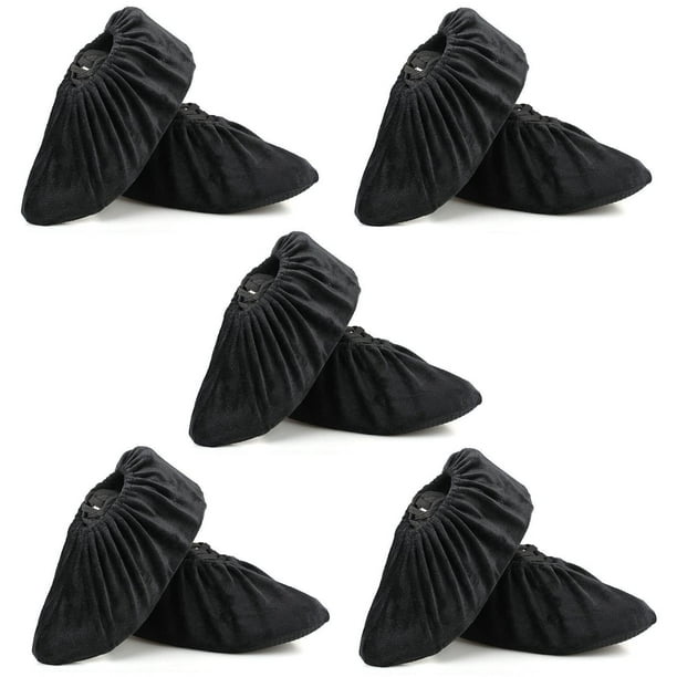 Fundas para zapatos reutilizables, lavables y antideslizantes, para interiores y fundas para botas gruesas para el hogar, se adapta a tamaños de 5,5 a 10 (5 pares estándar)