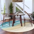 thumbnail image 3 of Round Rug 6Ft Washable Non-Slip, Teal Blue Beach Coastal Circle Area Rugs for Living Room Bedroom, Summer Ocean Nautical Seaside Indoor Floor Mats Carpet Runner for Home Decor Aesthetic, 3 of 8