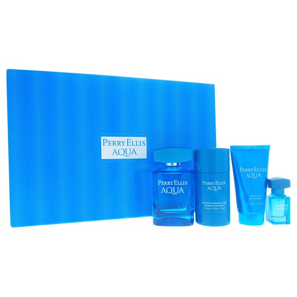 Perry Ellis Perry Ellis Aqua Cologne Gift Set for Men, 4 Pieces