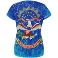 thumbnail image 2 of North Dakota Vintage Distressed State Flag All Over Womens T Shirt Multi LG, 2 of 2