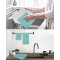 thumbnail image 5 of Turquoise Burlap Texture Kitchen Dish Towels for Drying Dishes Set of 2, Farmhouse Vintage Aqua Waffle Weave Microfiber Hand Tea Bathroom Towels Quick Dry & Absorbent Towel 12x12, 5 of 7