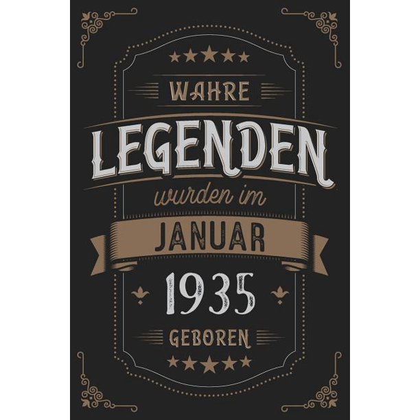 Wahre Legenden wurden im Januar 1935 geboren Vintage Geburtstag Notizbuch individuelles