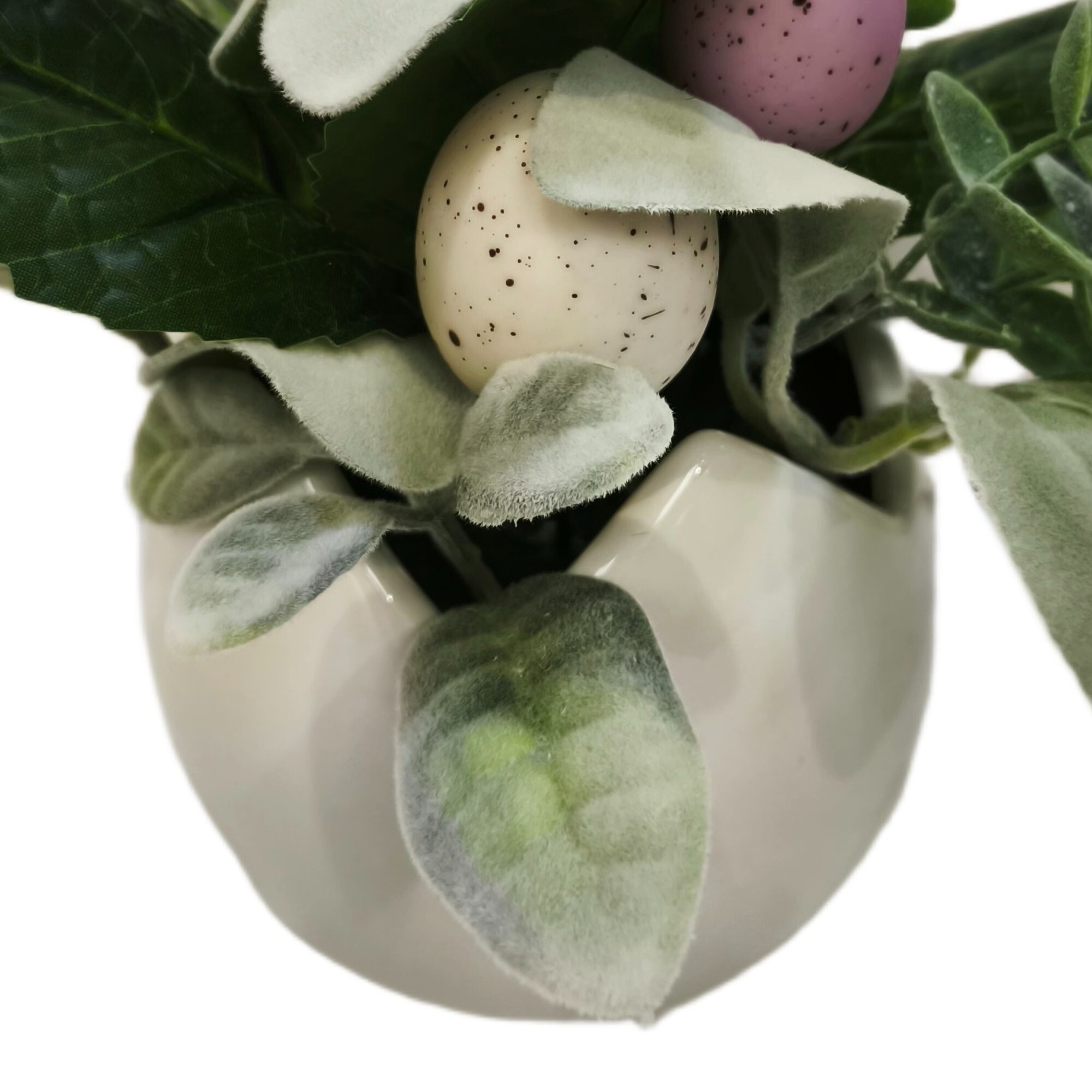 Easter Artificial Plant in White Egg Pot, 8 in, by Way To Celebrate