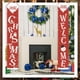 thumbnail image 2 of Bearachild 1 par de carteles navideños, letrero de porche de Navidad, cartel de puerta de Navidad de tela Oxford, decoración de fiesta para colgar en la Kits de decoración para fiestas R Bearachild HA000240-12B, 2 of 6