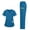 Blue, variant on CHUMUD Scrubs Set for Women with Pockets V-Neck Short Sleeve Top & High Waist Straight Leg Pants Medical Uniforms for Nurse, Doctor, Healthcare Workers