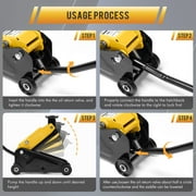 Naipo Low Profile Floor Jack, Mini Hydraulic Car Jack 2 Ton(4010lbs) Quick Lift Pump 5.7-15.8 with Wheels for Sedan/ SUV/MPV,All Steel Construction,Lightweight, Yellow