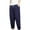 Navy, variant on Timegard Mens Cotton Linen Pants Plus Size Solid Color Baggy Pants Casual Lightweight Trousers Summer