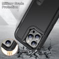thumbnail image 4 of JTCASES Compatible with iPhone 14 Pro Max Case Heavy Duty Protective Rugged Phone Case, Full Body Anti-dust Shockproof Drop Proof Armor Durable Cover Case for iPhone 14 Pro Max 6.7 inch, Black/Black, 4 of 9
