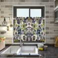 thumbnail image 4 of Yayeee Kitchen Curtains Tier Pair Light Filtering 27"x24" Rod Pocket Short Cafe Window Panel, Green Floral, 4 of 7