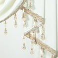 thumbnail image 2 of VOGOL White Velvet Swag Valances, Luxury European Style Waterfall Valance with Bead Tassels, Soft Privacy Curtains for Living Room, 39 inches Wide, 1 Panel, 2 of 7