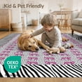 thumbnail image 4 of ODIKA Cheetah Leopard Print Spotted Center Stripe Frame Pink Zebra Flowing Dynamic Stain Resistant Low Profile for Dorm Room, Small Living Apartment, 4 of 7