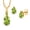 Green||Green||Green, variant on 18K Yellow Gold Plated Silver Green Peridot Pendant and Earrings Jewelry Set for Women | 3.28 Cttw | Gemstone August Birthstone | Pear Shape 10X7MM and 7X5MM | With 18 inch Chain
