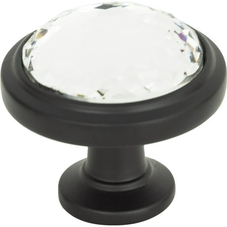 Atlas Homewares 343 Crystal 1-5/16" Mushroom Cabinet Knob - Black