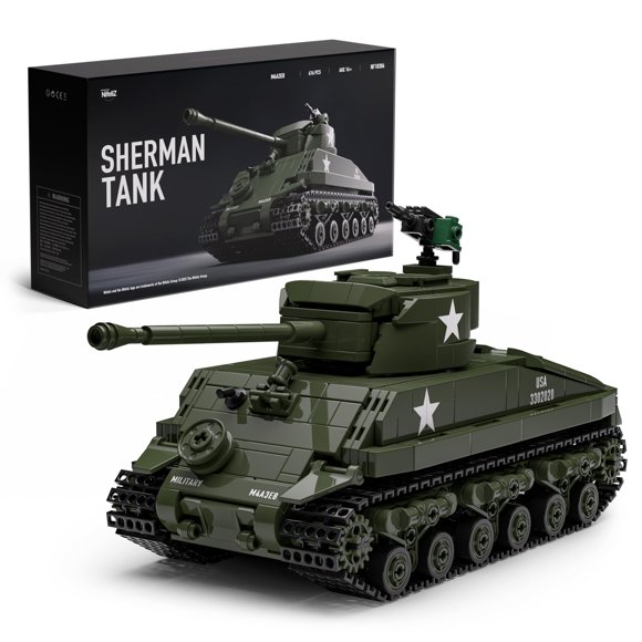 Set de construcción Nifeliz Sherman Military Tank 860 piezas para adultos