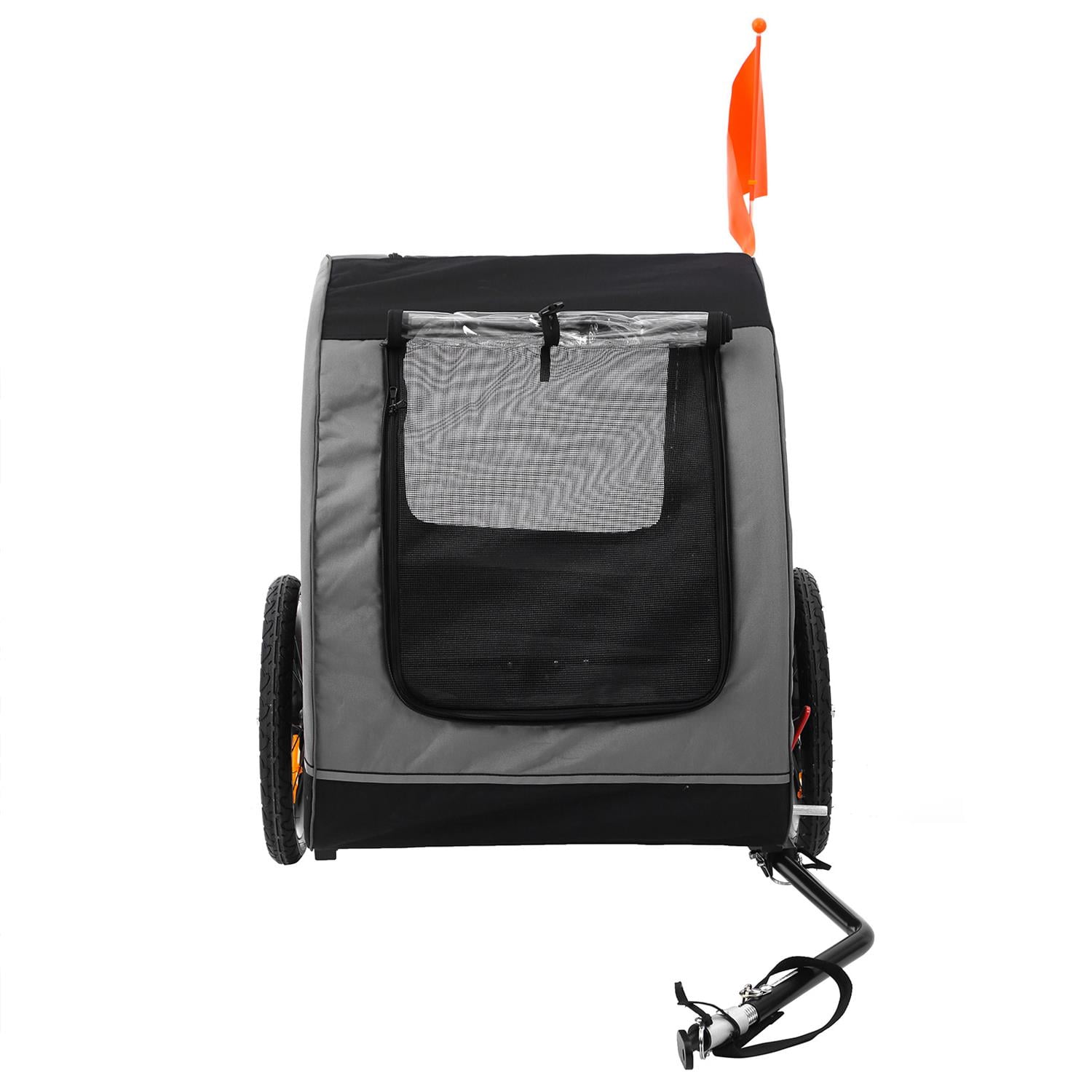 Pefilos 30" Dog Bike Trailer for Small and Medium, Pet Trailer with Suspension, Visibility Flag, Air-Filled Tires, Collapsible Stroller Bicycle Carrier, Gray Pefilos 30" Dog Bike Trailer for Small and Medium, Pet Trailer with Suspension, Visibility Flag, Air-Filled Tires, Collapsible Stroller Bicycle Carrier, Gray