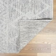 thumbnail image 3 of Hauteloom Huddlesford Boho Hand Woven Wool High Low Textured Area Rug - Farmhouse Southwestern Diamond Carpet for Living Room - Handmade Zig Zag Bubble Weave - Dark Gray, Off White - 18" Sample, 3 of 10