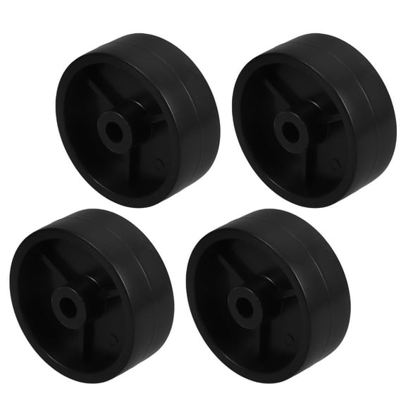 Black Plastic Wheels for Gas Patio Heater 61mm PP Material Smooth Mobility Replacement Parts