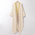thumbnail image 4 of Male Solid Color Long Sleeve Robe - Arabic Style Middle Eastern Thobe - Polyester/Spandex Blend for Warmth and Comfort, 4 of 5