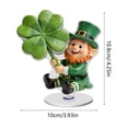 thumbnail image 3 of St Patricks Day Leprechaun Figurines Decorations Irish Shamrock St. Patricks Leprechaun Statue Clover Acrylic Resin Figurine Gifts for Spring Home Indoor Table Desk Shelf Holiday Decor, 3 of 6