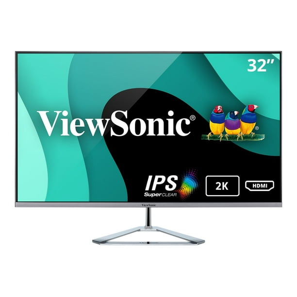 ViewSonic VX3276-2K-MHD Écran large IPS 1440p de 32 pouces avec cadres  ultra-fins, HDMI DisplayPort et Mini DisplayPort 