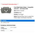 thumbnail image 2 of Front Right Brake Caliper - Compatible with 2011 - 2018 Ram 3500 2012 2013 2014 2015 2016 2017, 2 of 2