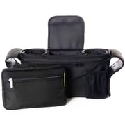 Amerteer Baby Stroller Organizer Bag - Stroller Storage Bag-Proof Insulated Cup Holders and Large Detachable Zippered Clutch Bag for Universal Stroller Like Baby Jogger,Bugaboo