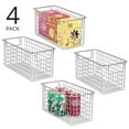 thumbnail image 2 of mDesign Metal Wire Food Organizer Basket with Built-In Handles, 4 Pack, Chrome, 2 of 9