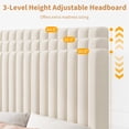 thumbnail image 4 of GloryStar Vertical Channel Tufted Velvet Bed Frame, Adjustable Headboard Platform Bed with Wooden Slats, No Box Spring Required, 4 of 7