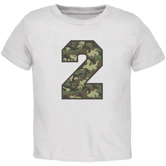 Birthday Kid Camo 2 2nd Second White Toddler T-Shirt - 3T