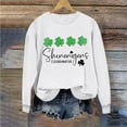 thumbnail image 2 of WREESH Womens Crewneck Sweatshirts St. Patrick's Day Sweatshirts Shamrocks Printed Graphic Sweatshirts Loose Fit Long Sleeved Tops Pullover Sweatshirts White, 2 of 4