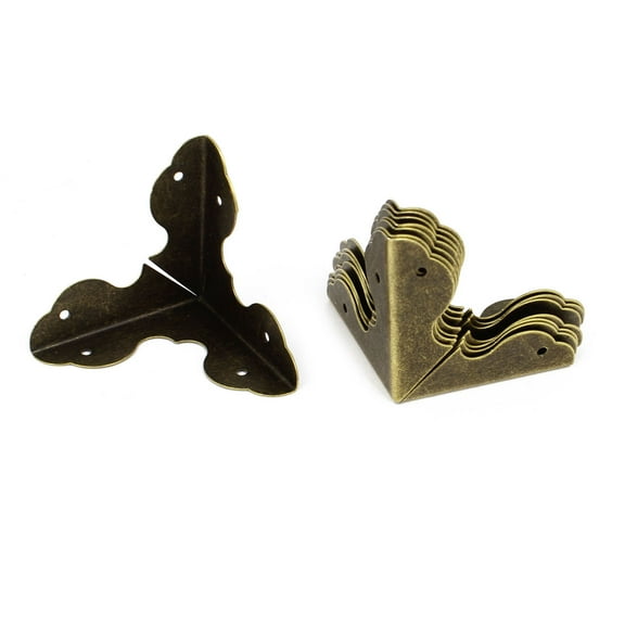 Unique Bargains Metal 1.3" x1.3" Case Angle Bracket Corner Braces Bronze Tone 8Pcs with Screws