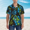 thumbnail image 5 of Uemuo Play Game Printed Regular Fit Short Sleeve Casual Hawaiian Shirt for Men,Aloha shirt,Tropical shirt,Floral print shirt,Vacation Beach shirt-Large, 5 of 9